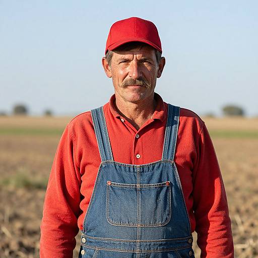 Confident Man in Rustic Field Attire