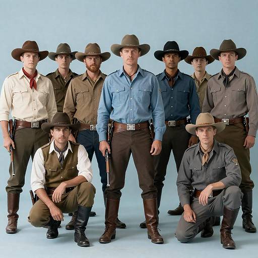 Vintage Western-Themed Group Portrait
