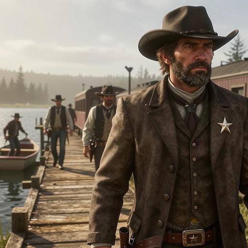 Cinematic Train Robbery in Western Style