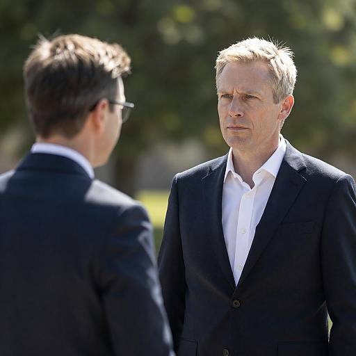 Two Men in Sunlit Outdoor Setting