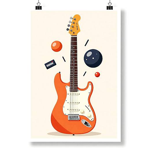 Zero Gravity Electric Guitar Illustration