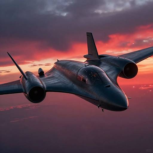 Futuristic Advanced Spy Plane at Sunset