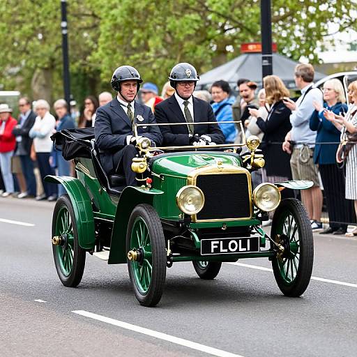 Vintage Green Convertible at Rally