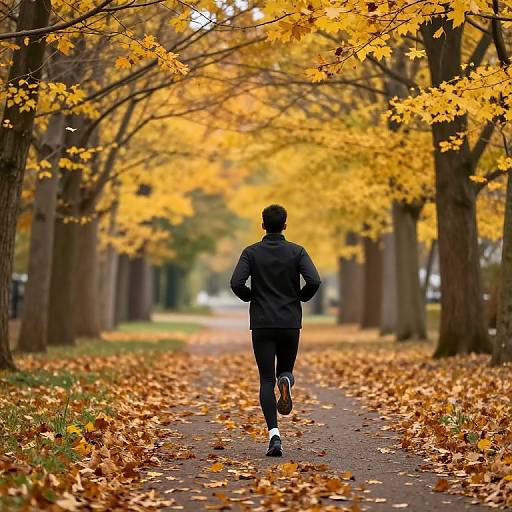 Solitary Runner in Autumn Embrace