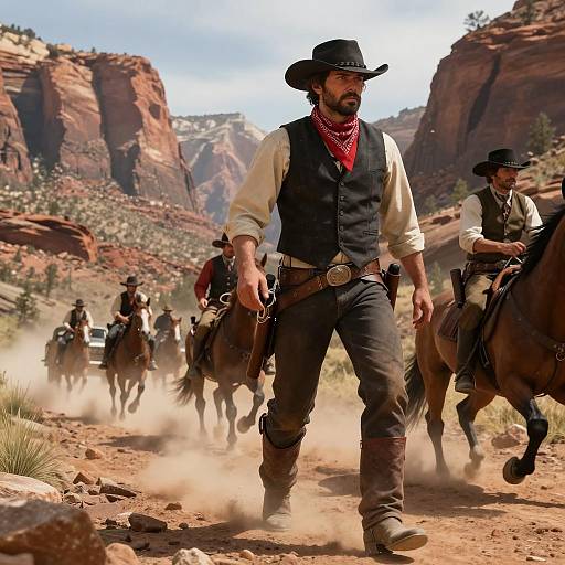 Epic Train Robbery in Western Canyon