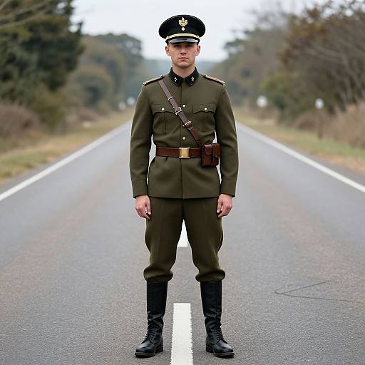 Wartime Officer in Uniform