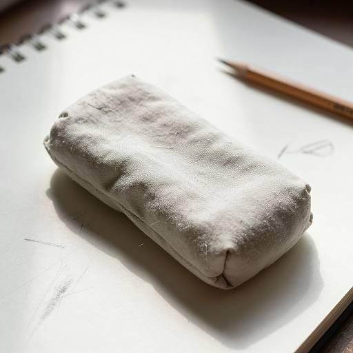 Worn Cloth Eraser on Sketchbook