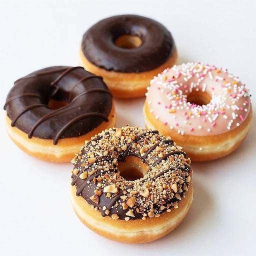 Assorted Donuts on White Background