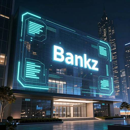 Futuristic Neon Digital Bank Interface