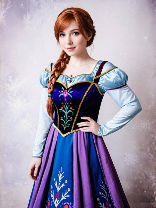 Woman in Frozen Anna Costume