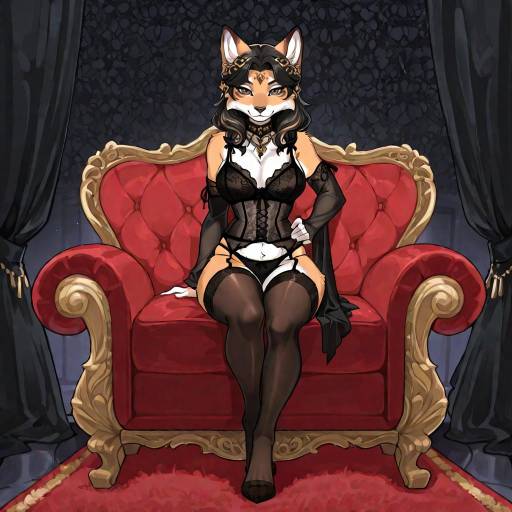 Elegant Woman in Lingerie with Curls