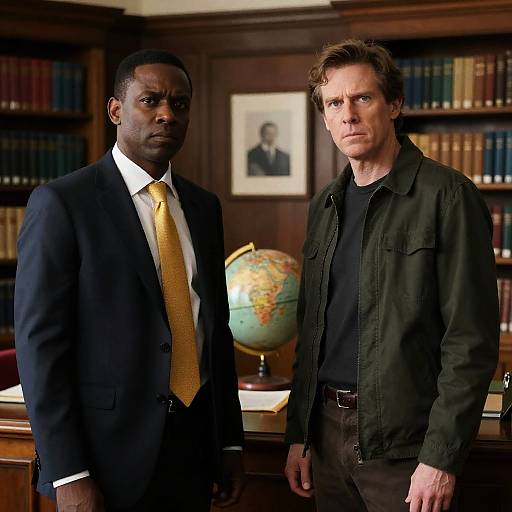 Serious Conversation in a Wooden Library