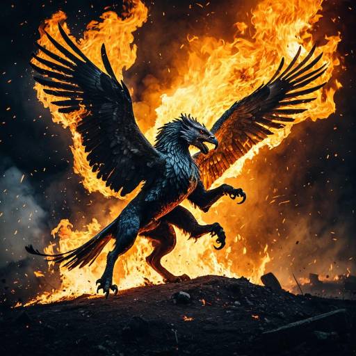 Burning Griffin Taking Flight