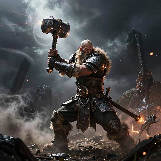 Dwarven Siege Engineer in Thunderstorm