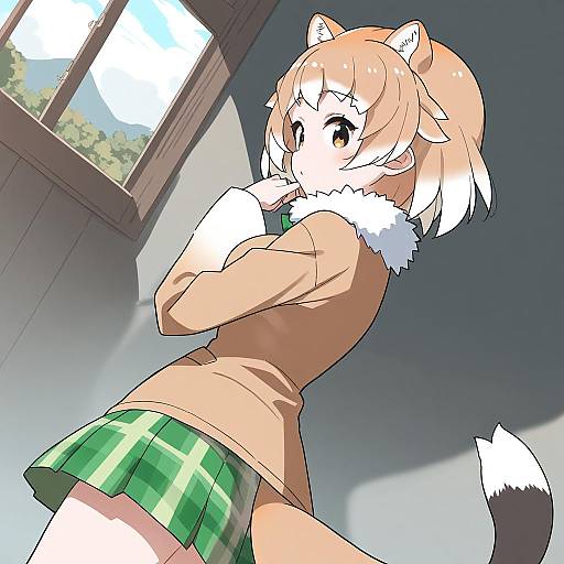 Illustration of Black-tailed prairie dog (kemono friends), kemono friends in the style of Akitokage