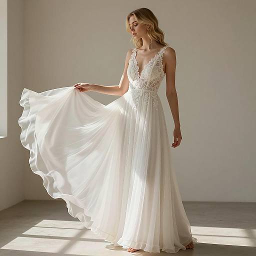 Elegant White Lace Wedding Dress