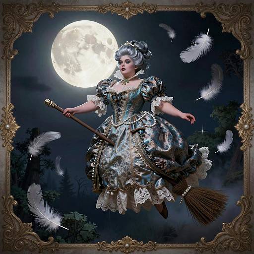 Moonlit Gothic Fairytale: Brocade Broom Witch
