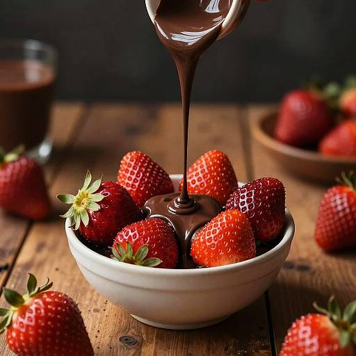 Rich Dark Chocolate Strawberry Scene