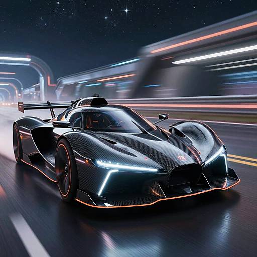 Futuristic AI-Generated Neon Race Cars