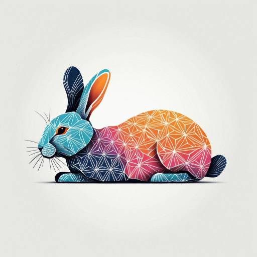 Vibrant Geometric Rabbit Illustration