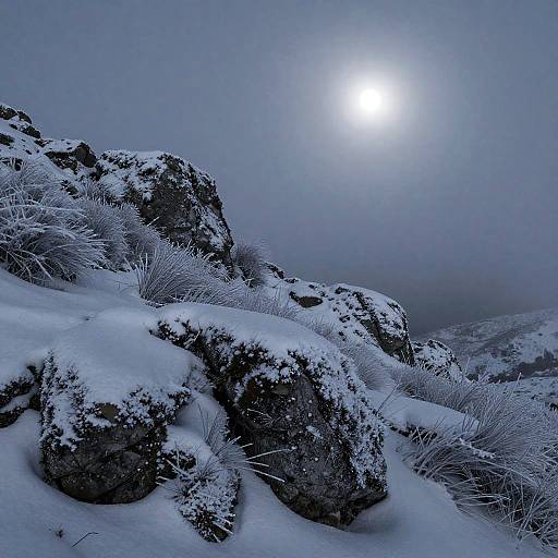 Frosted Moor Under Silver Moonlight
