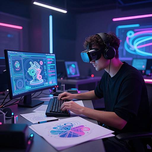 AI Creating 3D Cyberpunk Designs