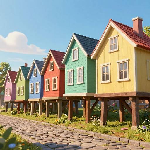 Whimsical 3D Fantastical Stilt Houses