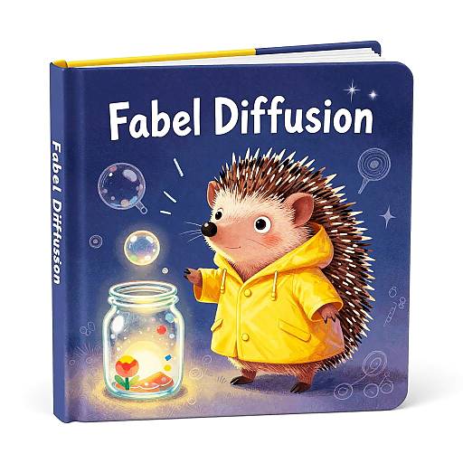 Wide-Eyed Hedgehog in Yellow Raincoat