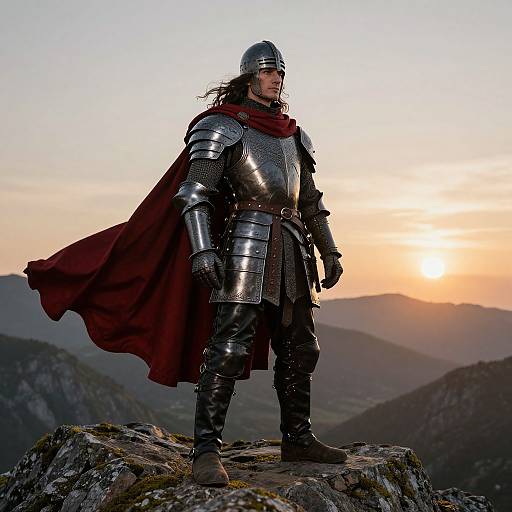 Medieval Knight at Sunrise