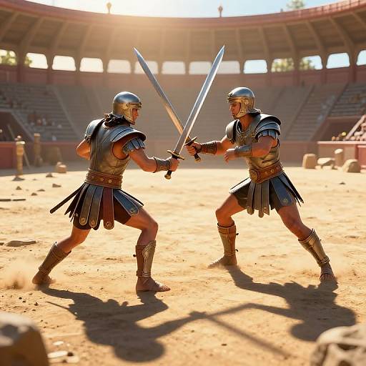 3D Gladiator Duel in Floating Arena