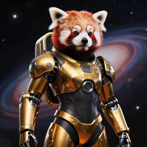 Stippling Red Panda Nano-Exosuit Pilot