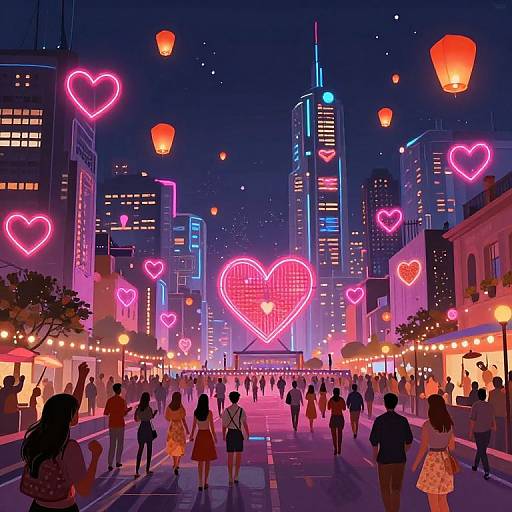 Futuristic Love Festival Cityscape
