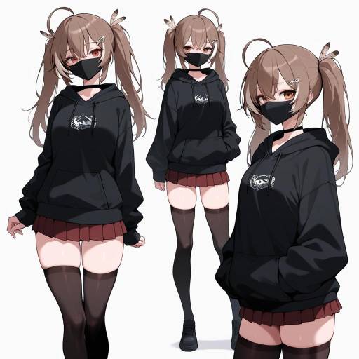 Stylish Female Character in Various Outfits