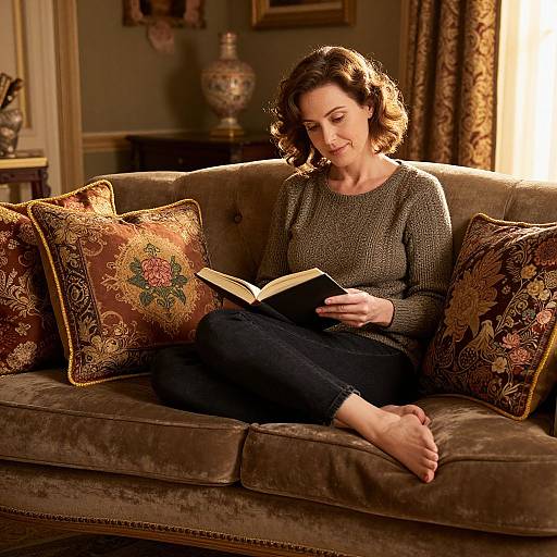 Cozy Living Room at Golden Hour