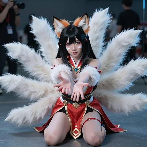 Dramatic Fox-Themed Cosplay Scene