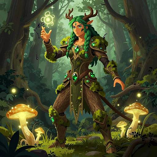 Pop Art Forest Guardian Illustration