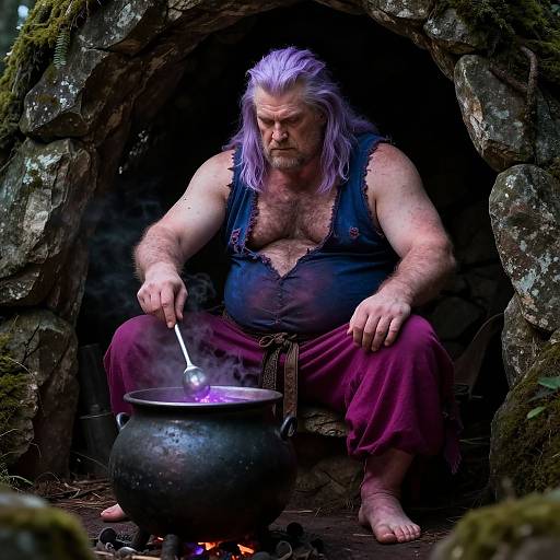 Rugged Warlock Brewing Potion