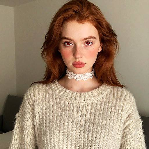 Cozy Portrait of a Redhead in Knit