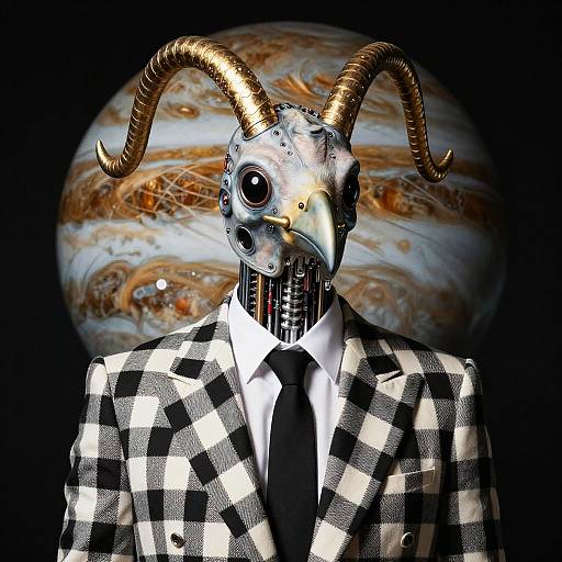 Bird-Faced Man on Jupiter in Sagittarius