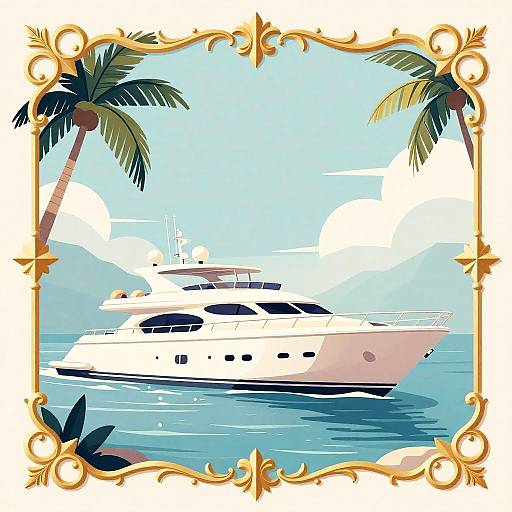 Baroque Luxury Yacht Illustration