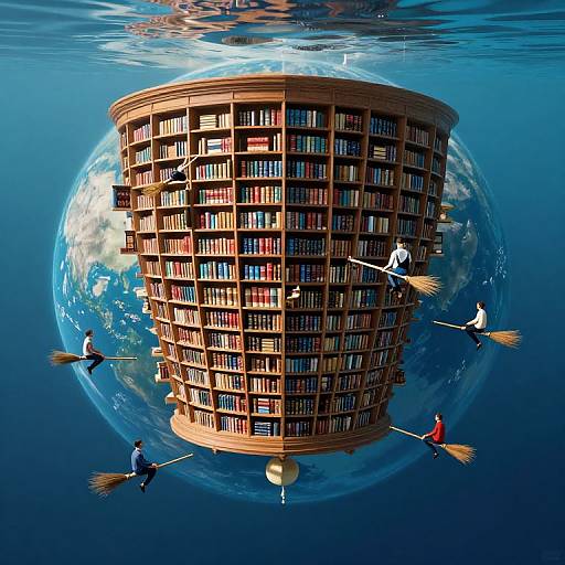 Gravity-Inverted Underground Library