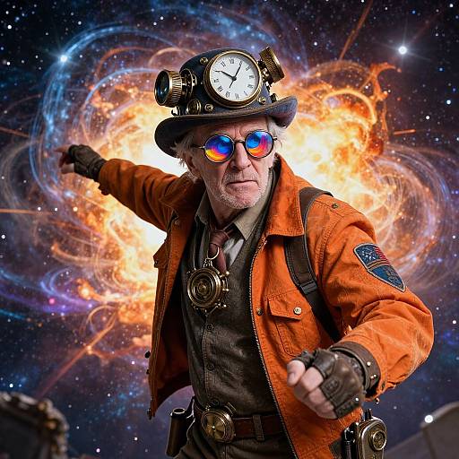Steampunk Time-Traveling Elderly Adventurer