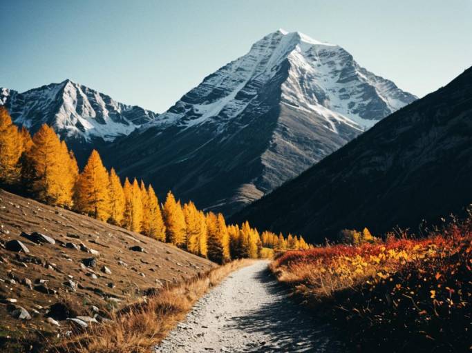 Scenic Fall Mountain Landscape Wallpaper