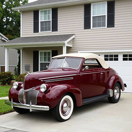 1941 Maroon Ford Convertible Classic