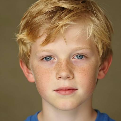 Portrait of Freckled Blonde Boy