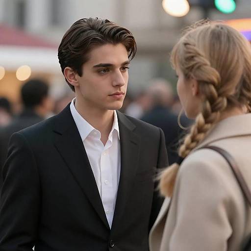 Young Man and Woman in Conversation