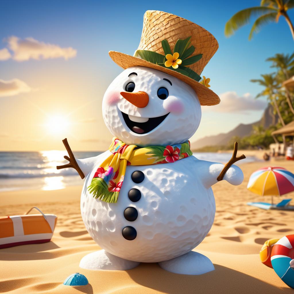 Snowman Beach Party in Tropical Vibes