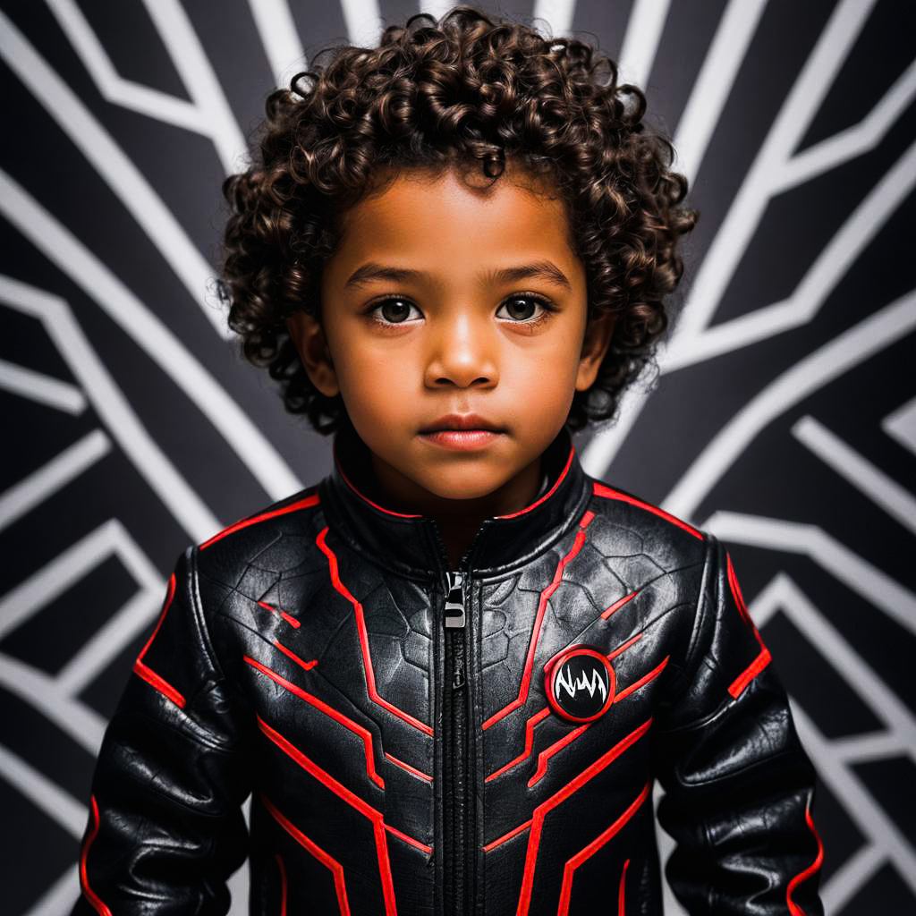 Amazed Little Boy in Miles Morales Outfit