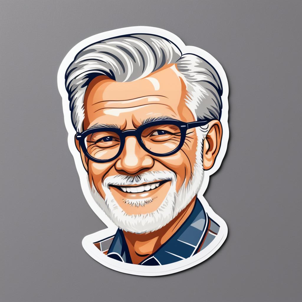 Classic Americana Sticker of Smiling Man