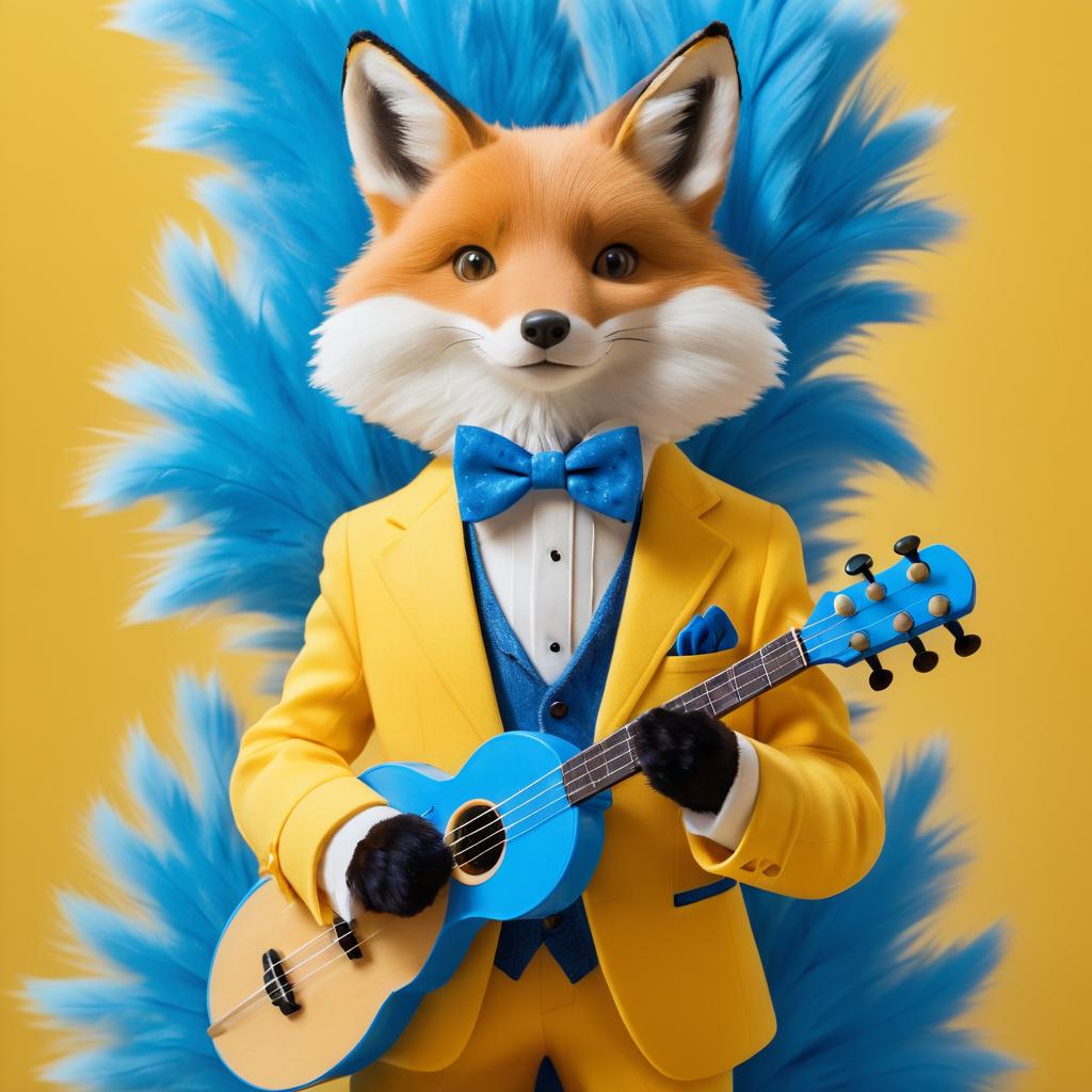 Dapper Fox with Ukulele Portrait